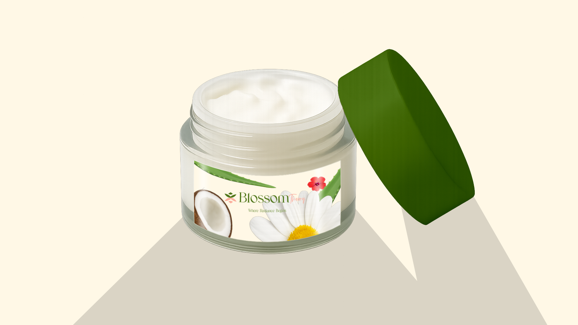 Blossom Theory skincare product jar mockup