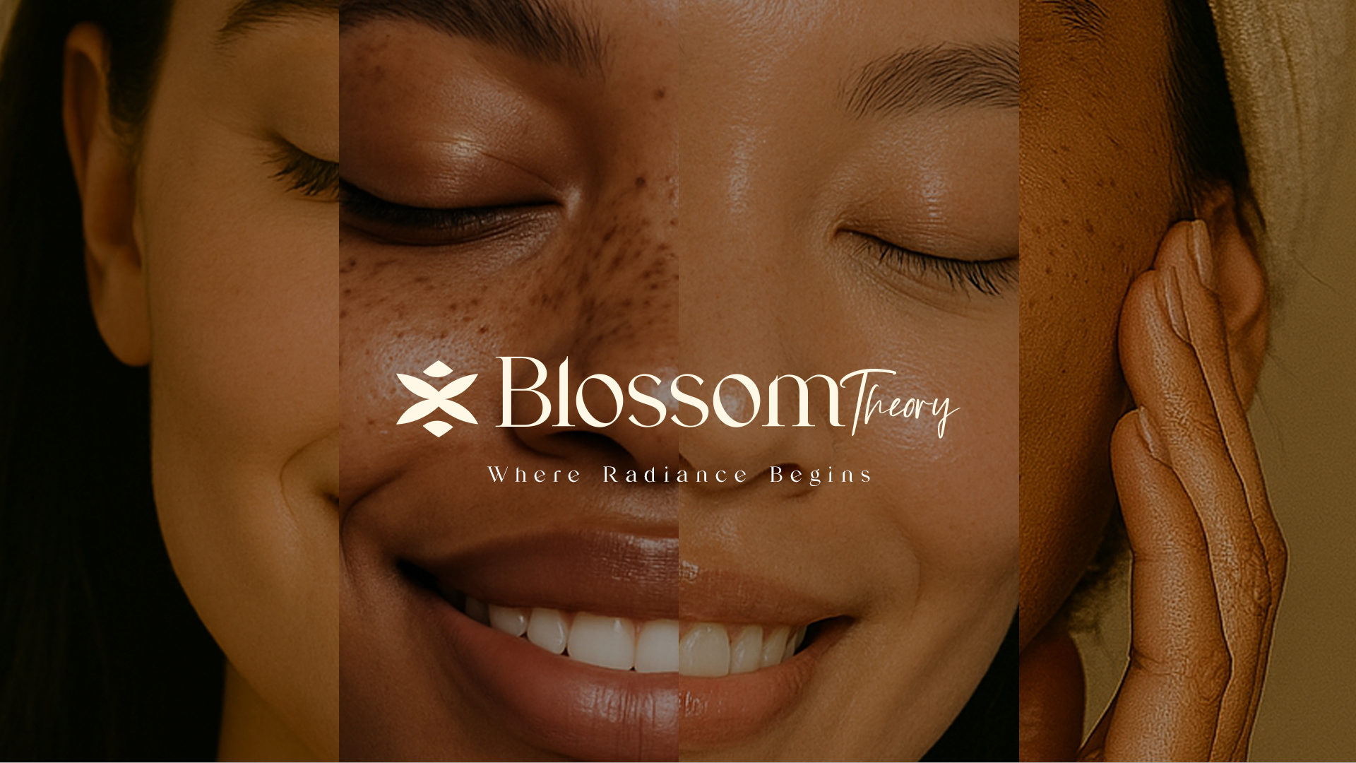 Blossom Theory skin collage with logo
