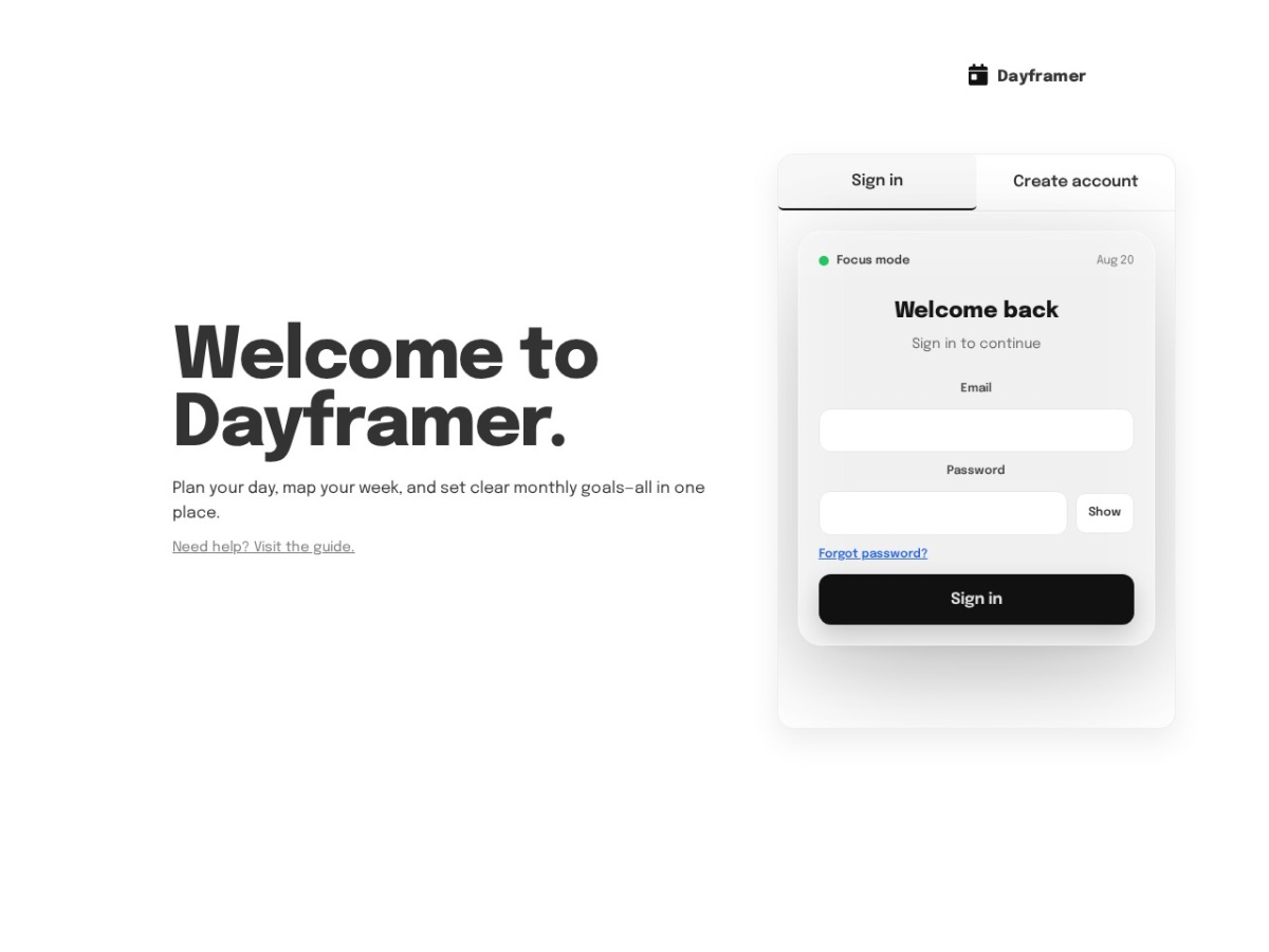 Dayframer website thumbnail