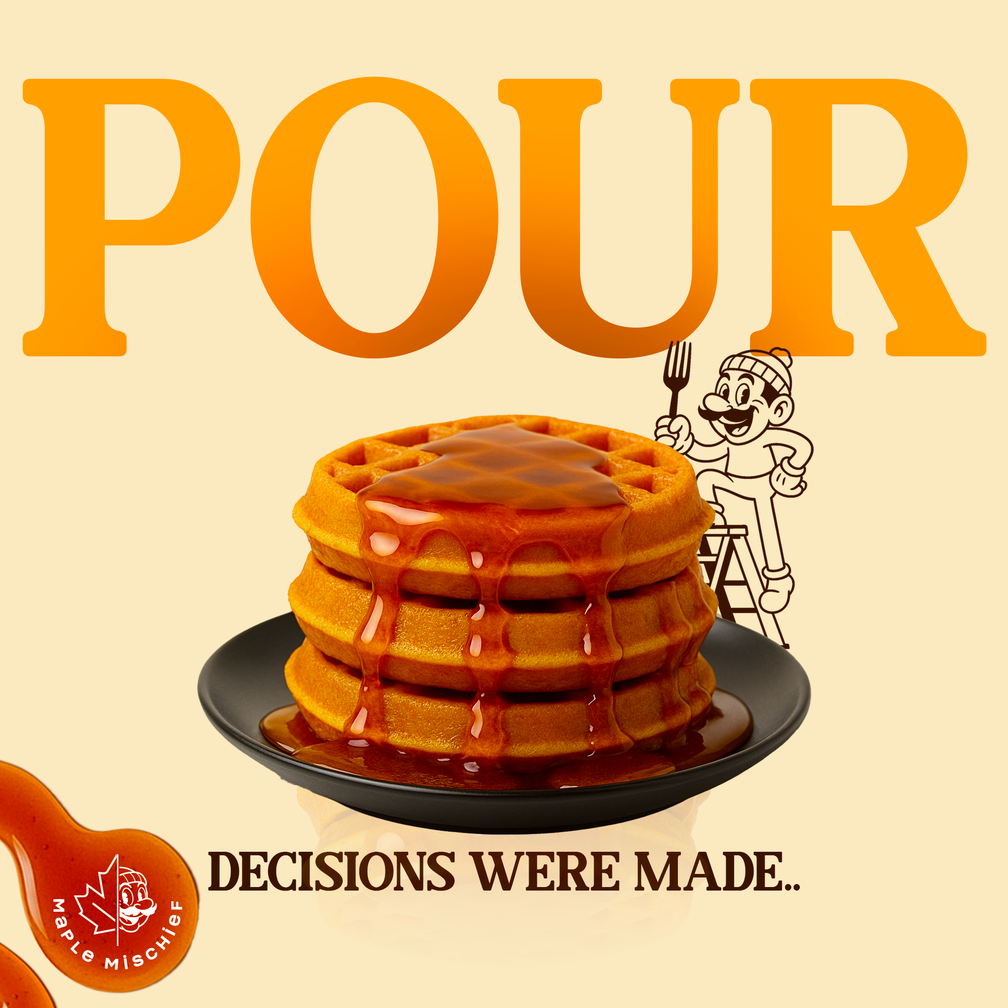 Maple Mischief social media post with waffles