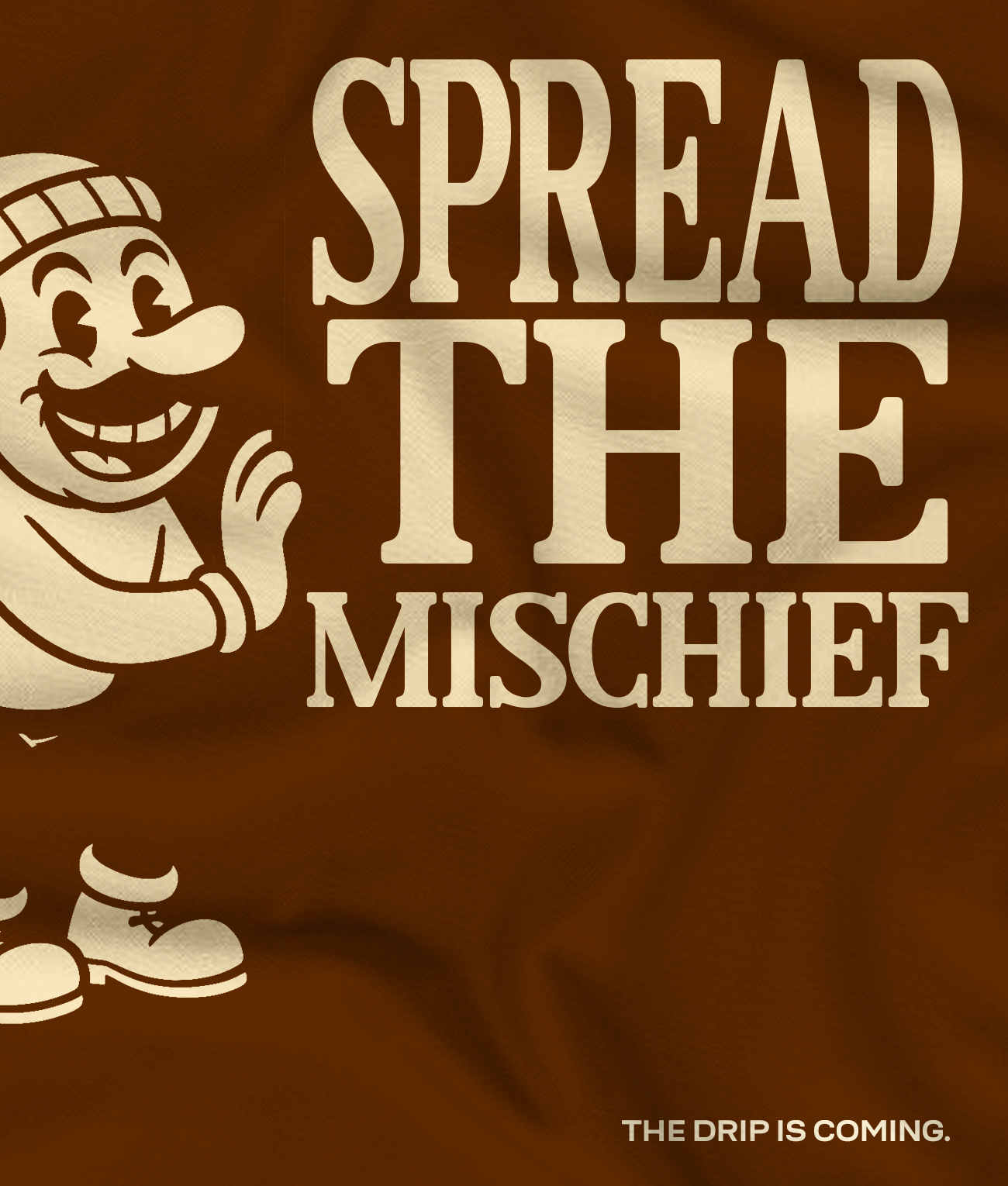 Maple Mischief wall design with Spread the Mischief text