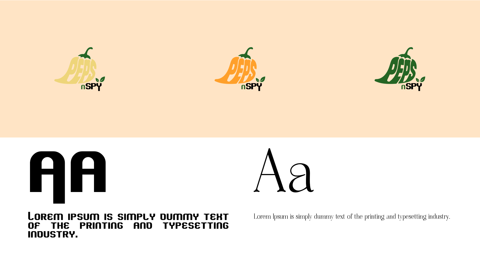 Peps n Spy typography and logo variants