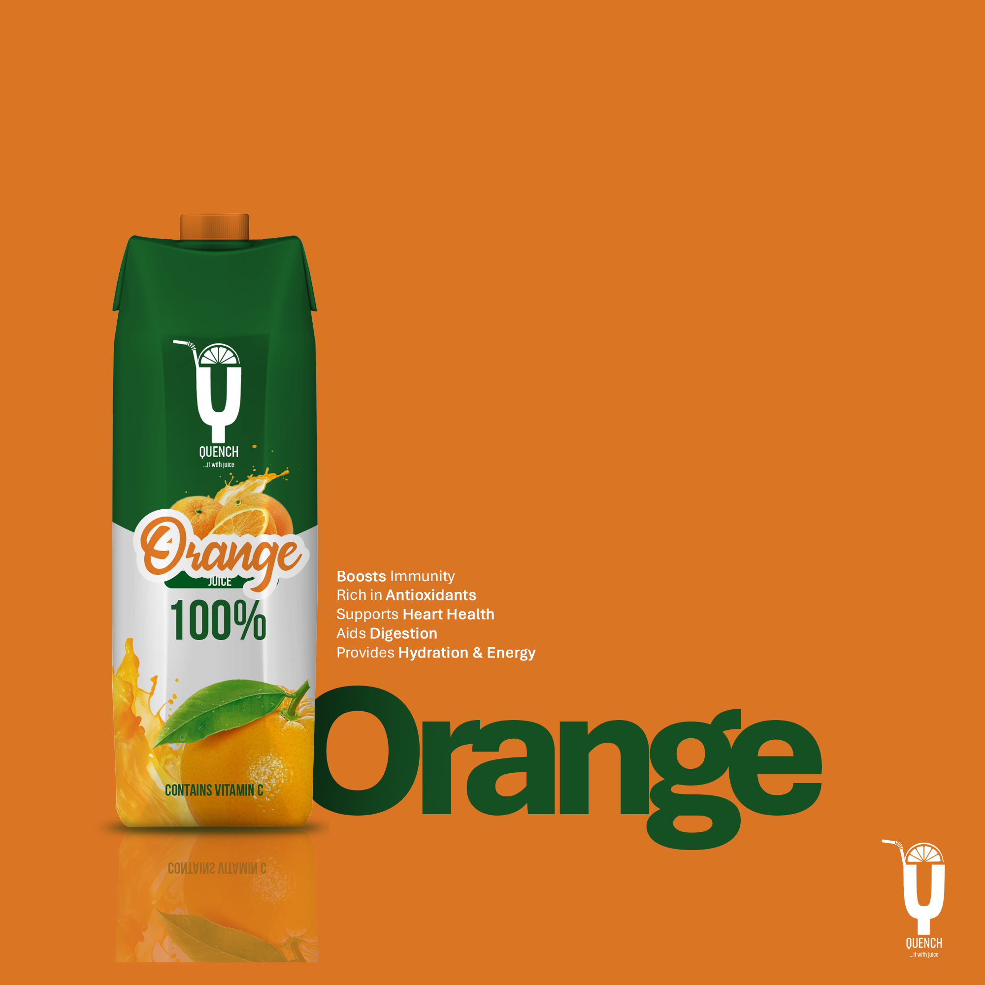 Quench orange flavor packaging